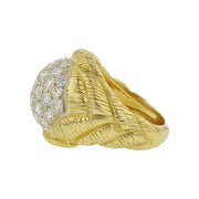 18K Yellow Gold Pave Diamond Cluster Ring