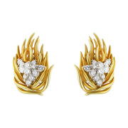 18K Yellow Gold Diamond Earrings