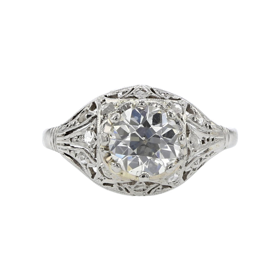 Platinum Old European-cut Diamond Engagement Ring