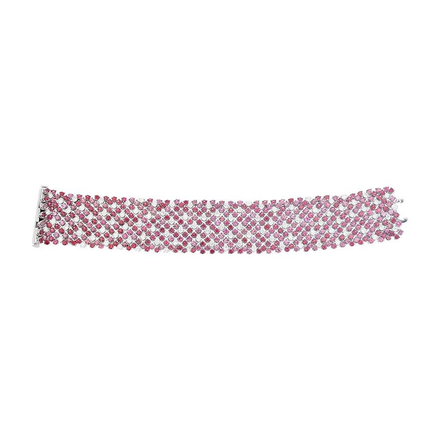 Salavetti Red, Pink Spinel and Diamond Bracelet