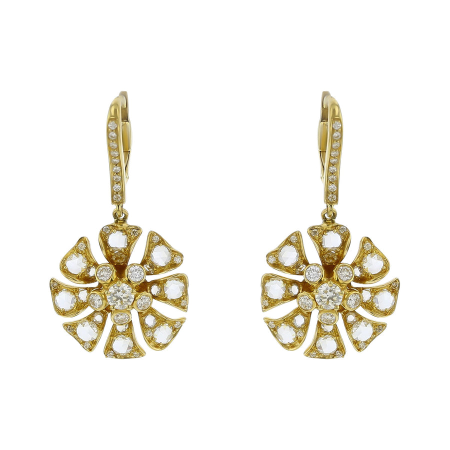 Maria Canale Diamond Floral Drop Earrings