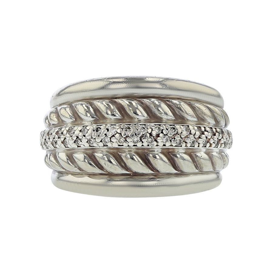 David Yurman Thoroughbred Cable Diamond Band Ring