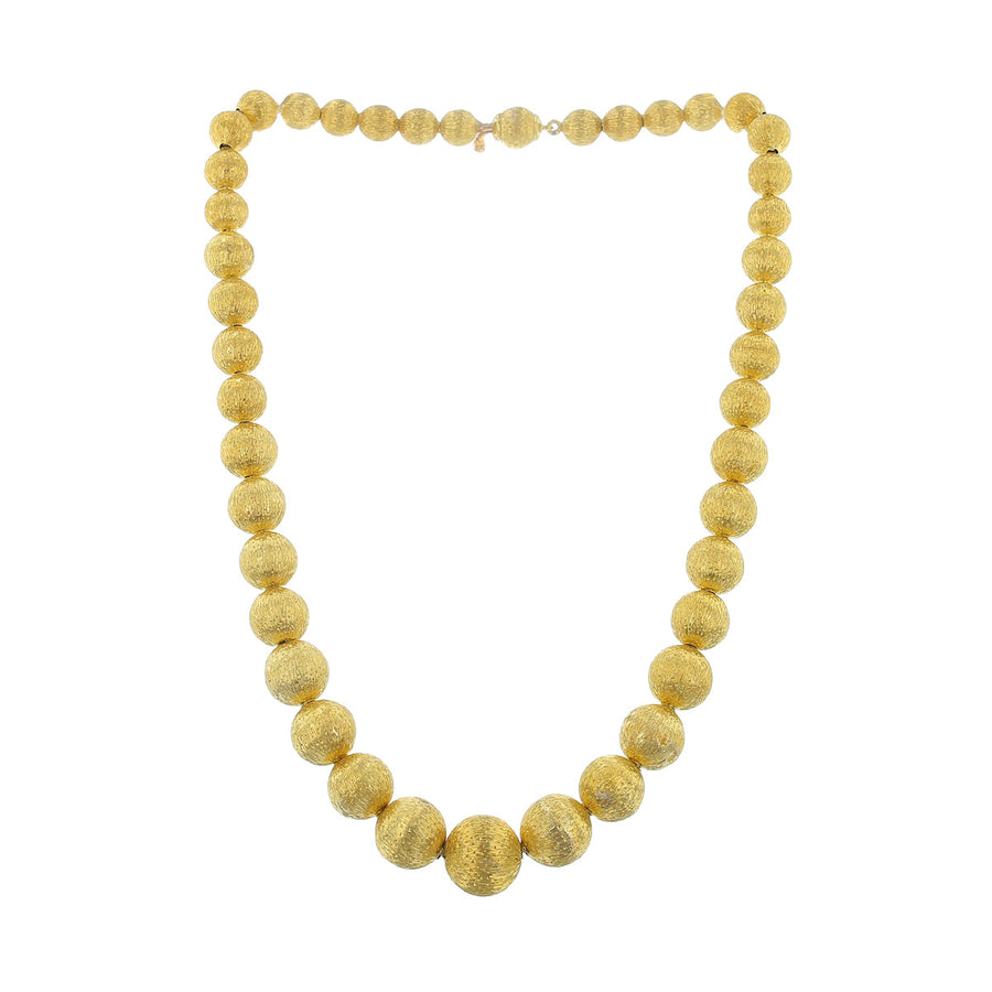 Mid-Century Tiffany 18K Yellow Gold Bead Necklace