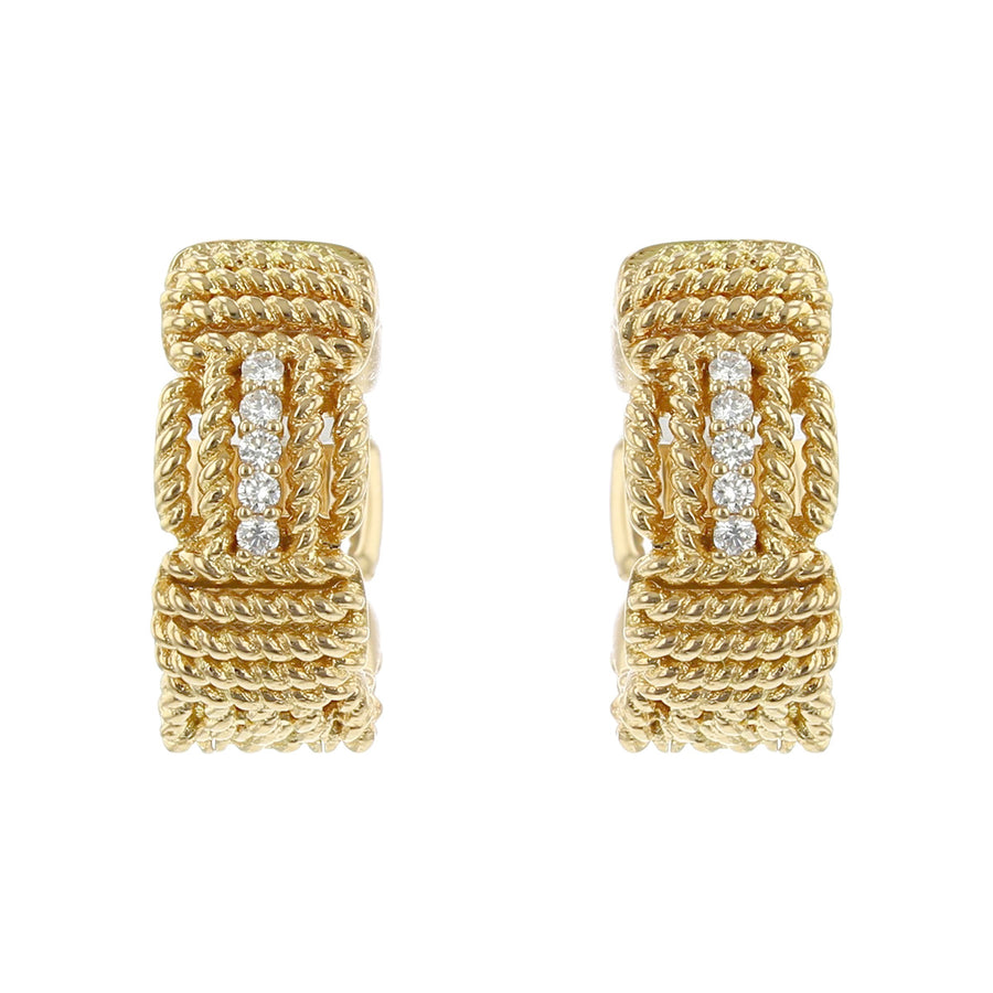 Roberto Coin 18K Gold Diamond Opera Hoop Earrings Schiffman's