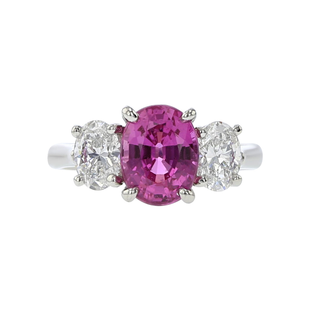 Platinum/24K V3 Tension Ring with Pink Sapphire