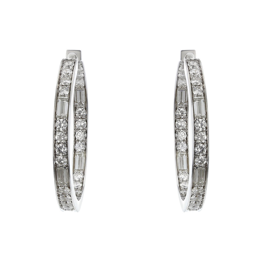 Maria Canale 18K Gold Diamond Inside-Out Hoop Earrings