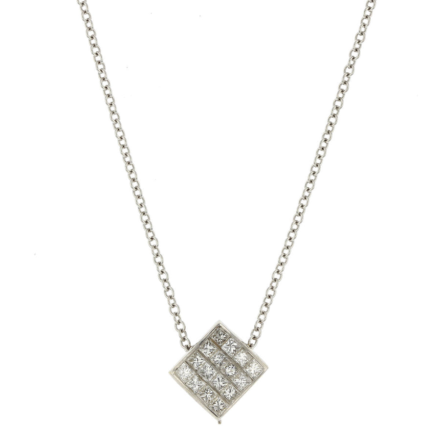 Christopher Designs Princess Cut Diamond Pendant