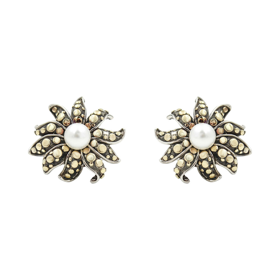 John Hardy Ayu Pearl Flower Jasmine Earrings