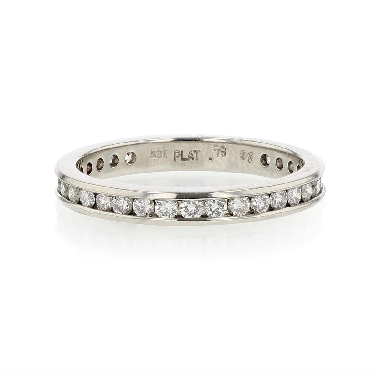 Platinum Channel-Set Diamond Wedding Band | Schiffman's Jewelers