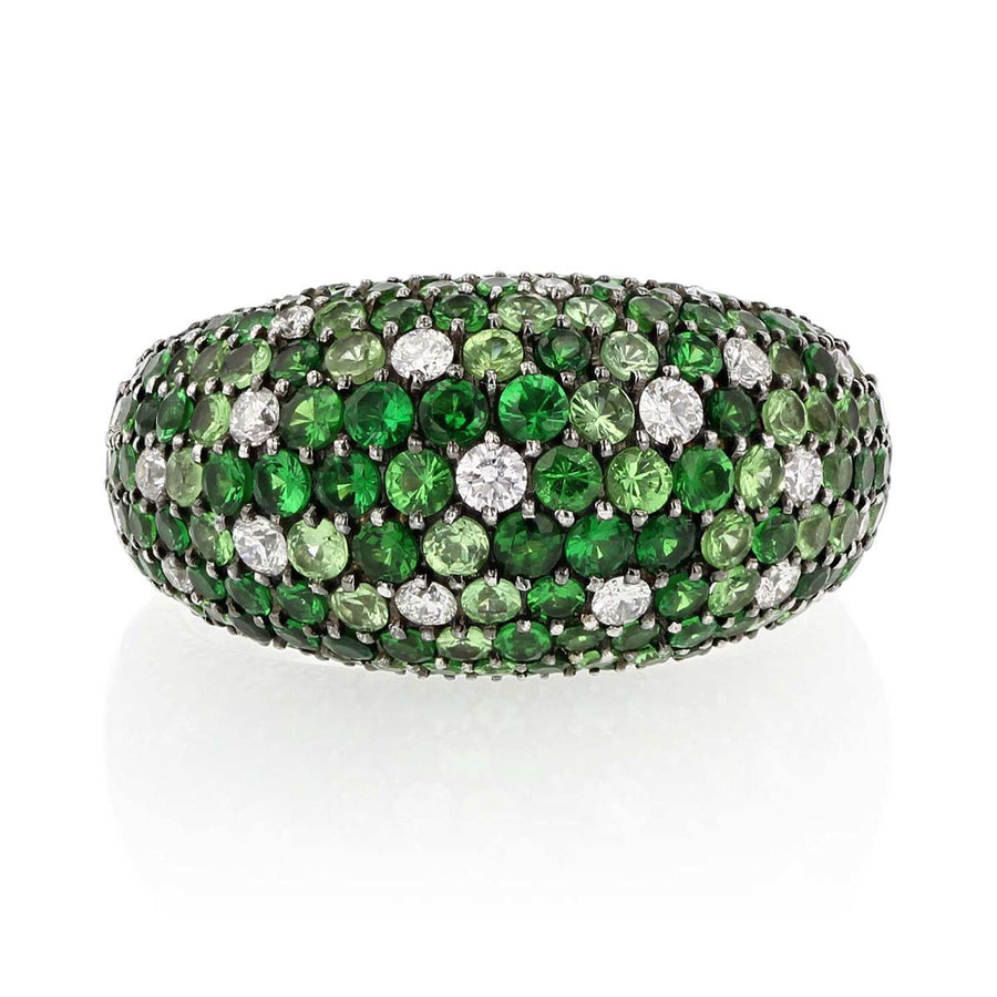 Salavetti Tsavorite and Diamond Dome Ring