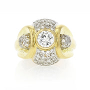 18K Gold and Platinum Bezel-Set Diamond Ring