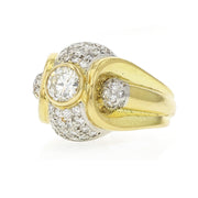18K Gold and Platinum Bezel-Set Diamond Ring