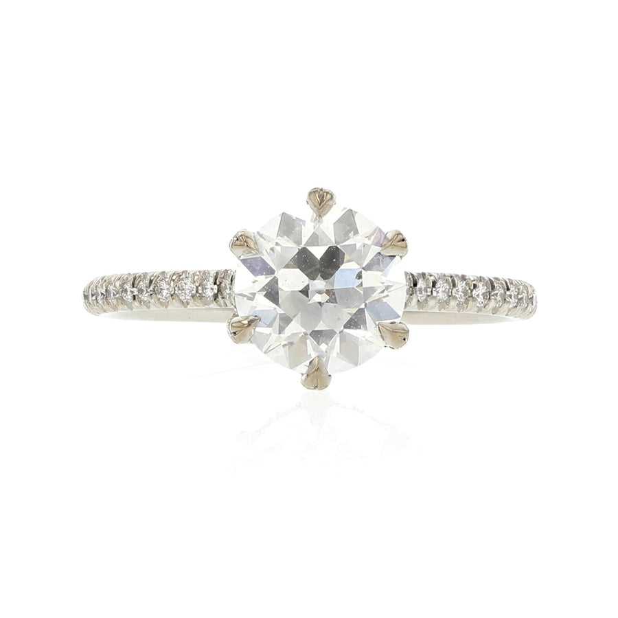 Vintage Style Platinum Diamond Engagement Ring