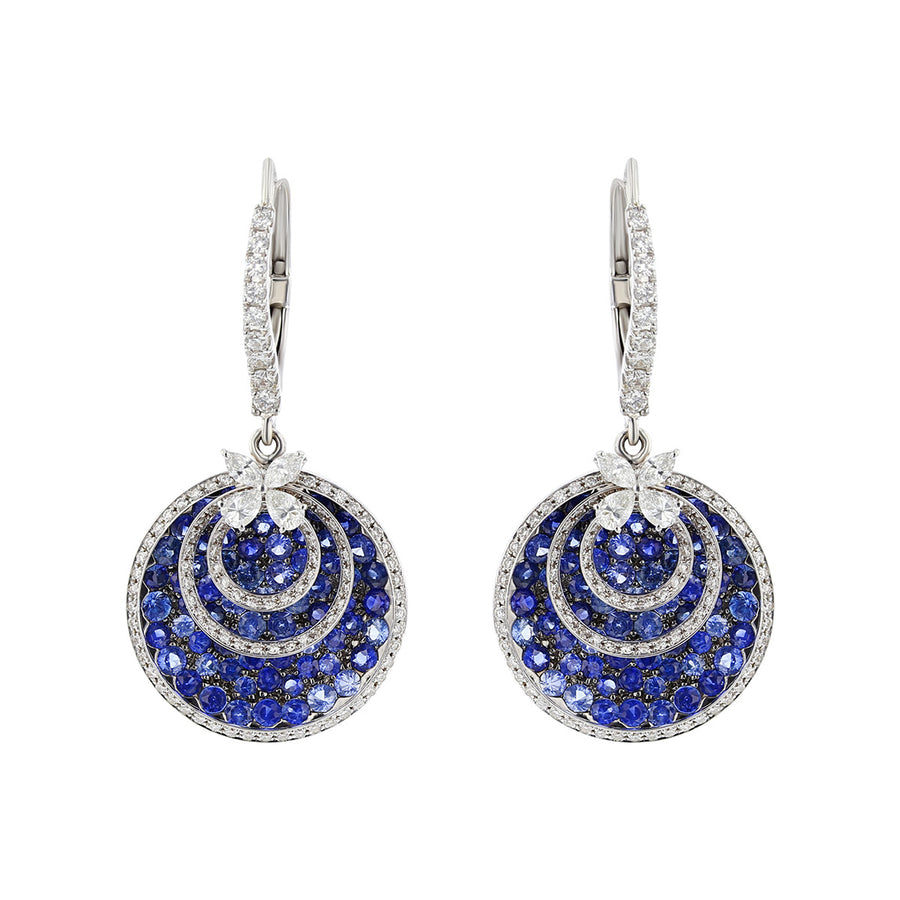 Salavetti Sapphire and Diamond Drop Earrings