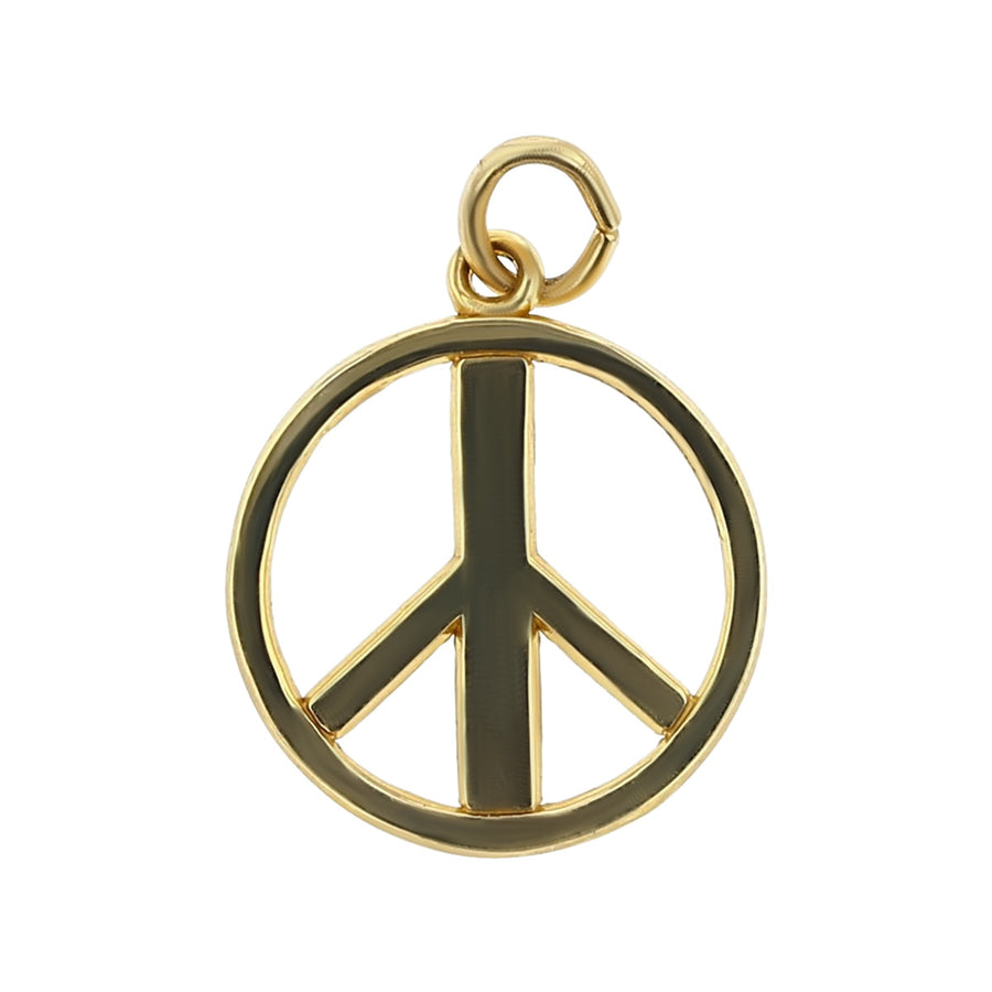 14K Yellow Gold Peace Sign Charm