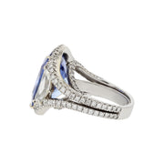 15.50-Carat Sapphire and Diamond Halo Ring