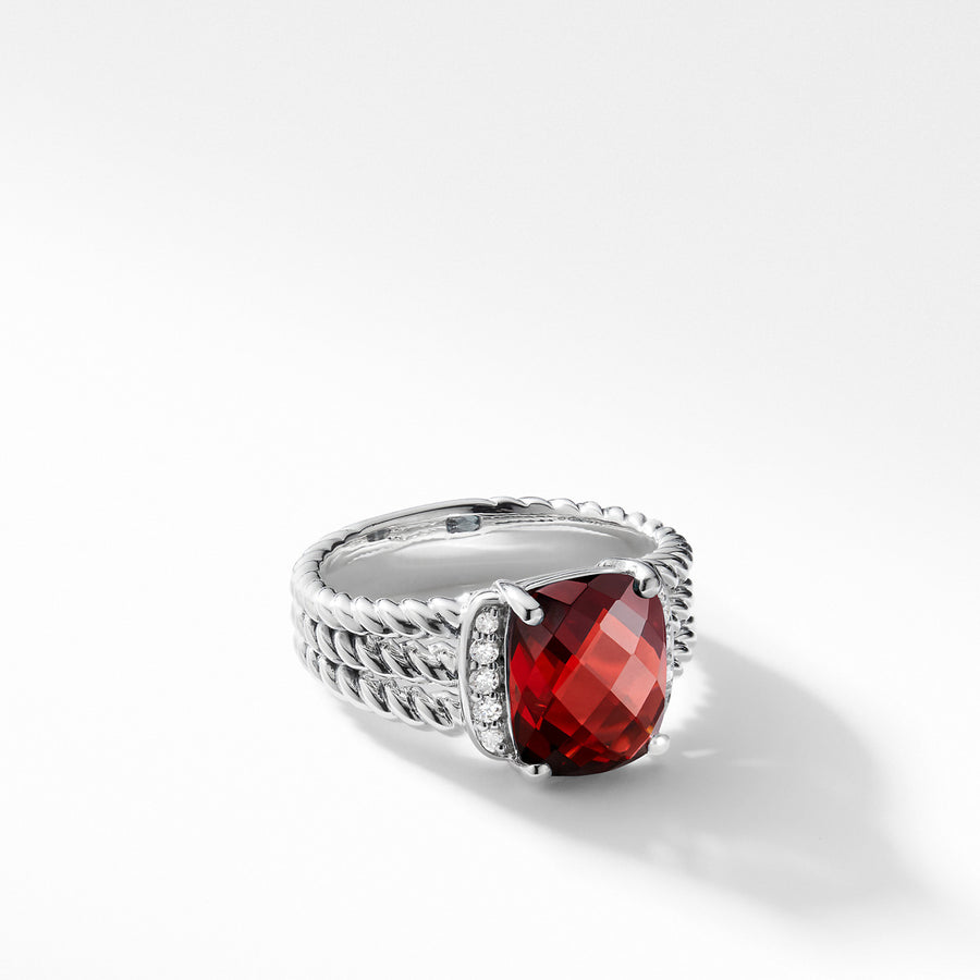 Petite Wheaton Ring with Garnet and Diamonds