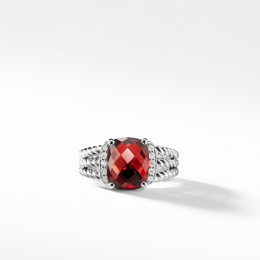 Petite Wheaton Ring with Garnet and Diamonds