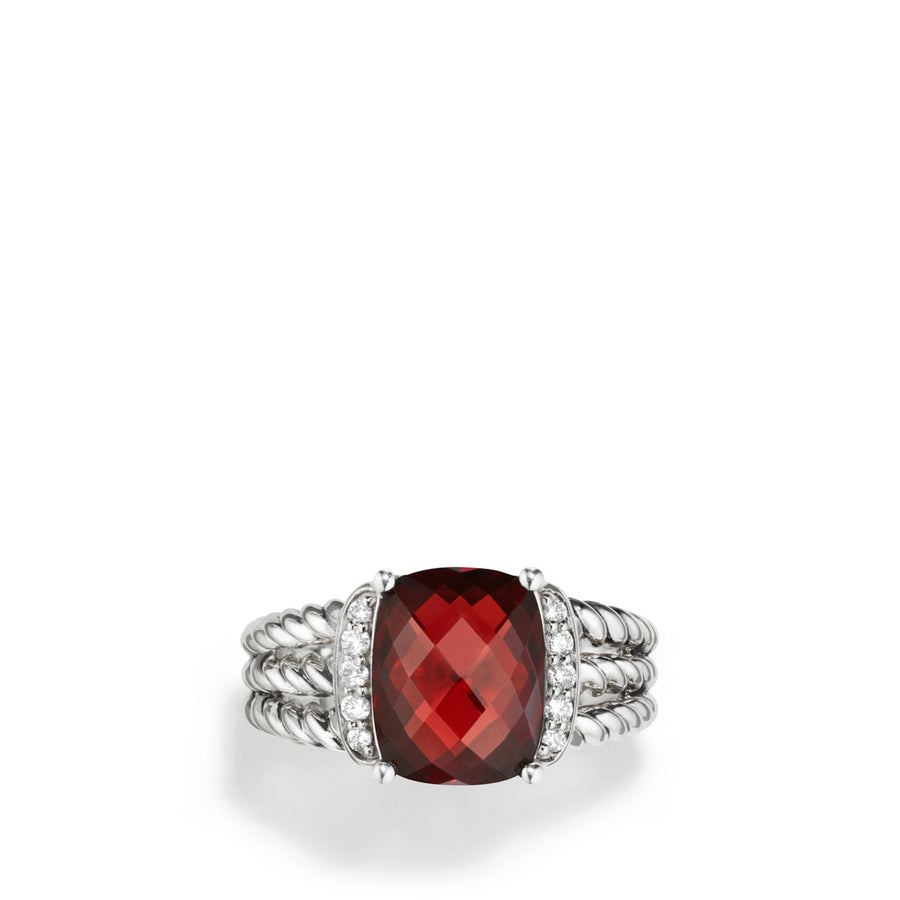 Petite Wheaton Ring with Garnet and Diamonds