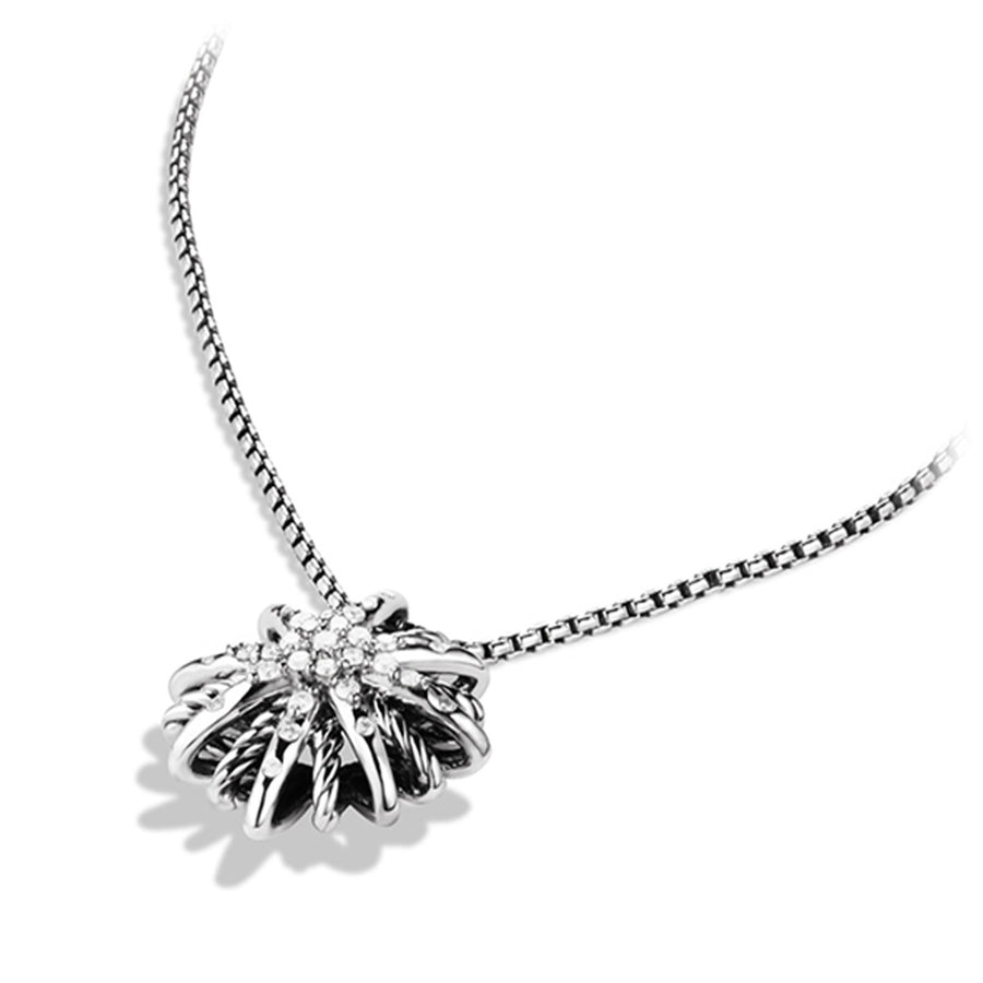 Starburst Small Pendant Necklace with Diamonds