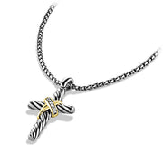 X Cross Necklace with Diamonds and Gold