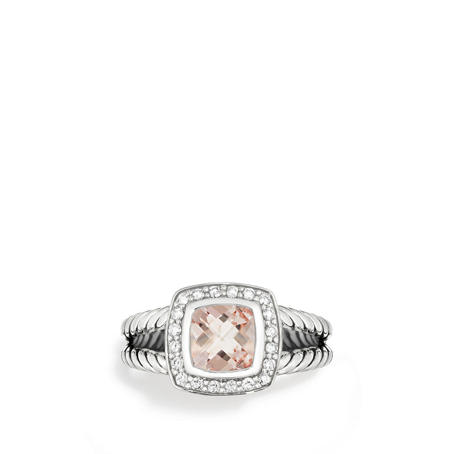 Petite Albion Ring with Morganite and Diamonds