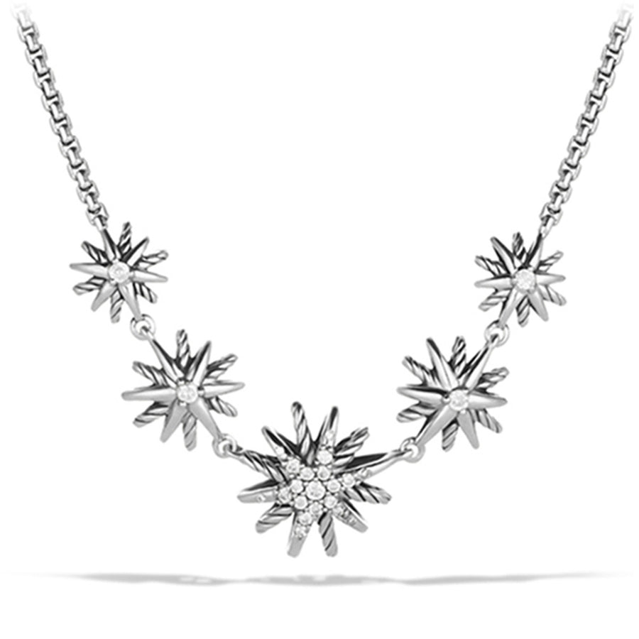 Starburst Five-Station Necklace with Diamonds