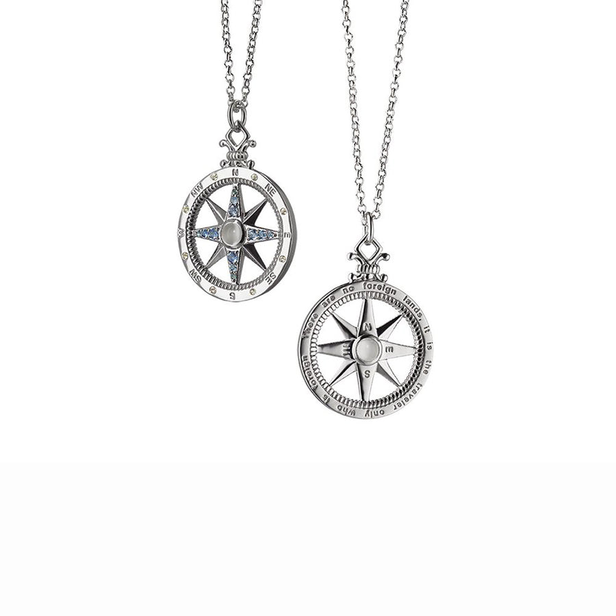Adventure Global Compass Charm with Sapphires