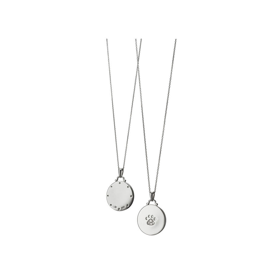 Paw Print Charm Necklace with Sapphires