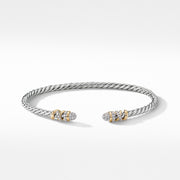 Petite Helena Bracelet in Sterling Silver with 18K Yellow Gold and Pave Diamonds