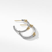 Wrap Hoop Earrings in Sterling Silver with 18K Yellow Gold and Pave Diamonds