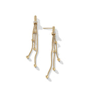 Petite Helena Chain Drop Earrings in 18K Yellow Gold with Pave Diamonds