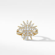 Starburst Ring in 18K Yellow Gold with Full Pave Diamonds