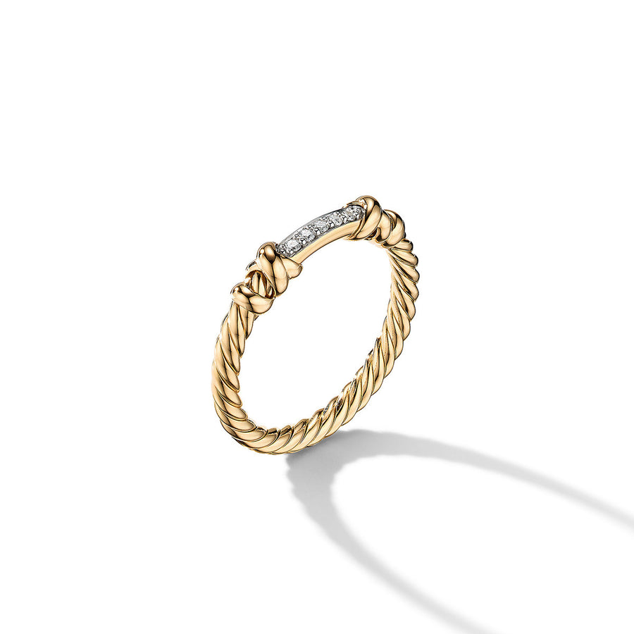 Petite Helena Wrap Ring in 18K Yellow Gold with Pave Diamonds