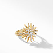 Starburst Ring in 18K Yellow Gold with Pave Diamonds