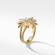 Starburst Ring in 18K Yellow Gold with Pave Diamonds