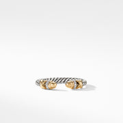 Petite Helena Ring in Sterling Silver with 18K Yellow Gold Domes and Pave Diamonds