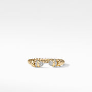 Petite Helena Open Ring in 18K Yellow Gold with Pave Diamonds