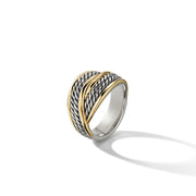 DY Origami Ring in Sterling Silver with 18K Yellow Gold
