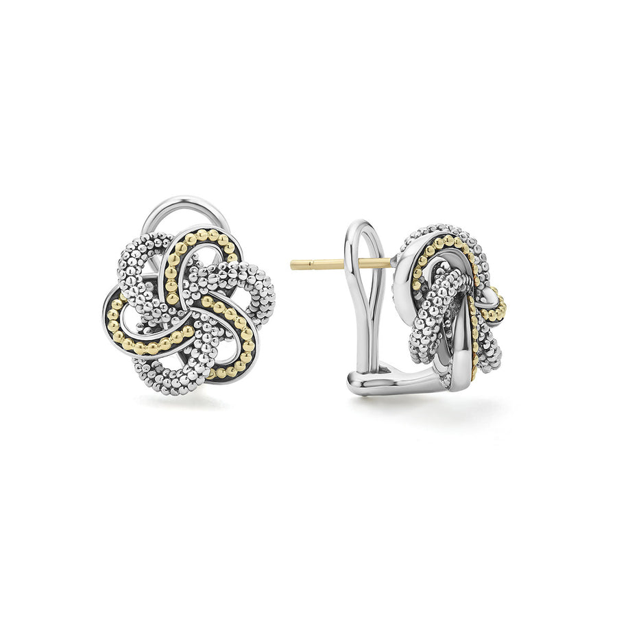 Two Tone Love Knot Earrings