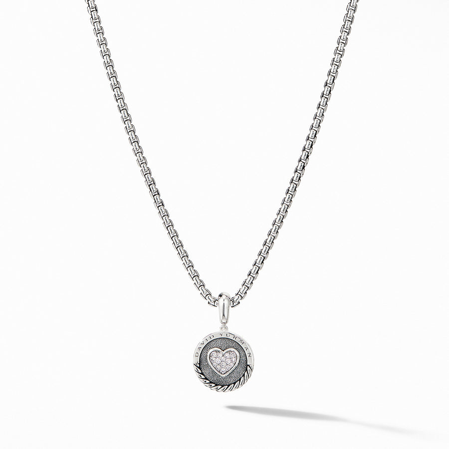 Heart Charm Pendant with Pave Diamonds