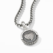 Heart Charm Pendant with Pave Diamonds