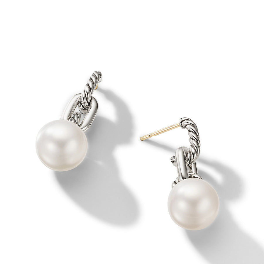 DY Madison Pearl Chain Drop Earrings in Sterling Silver