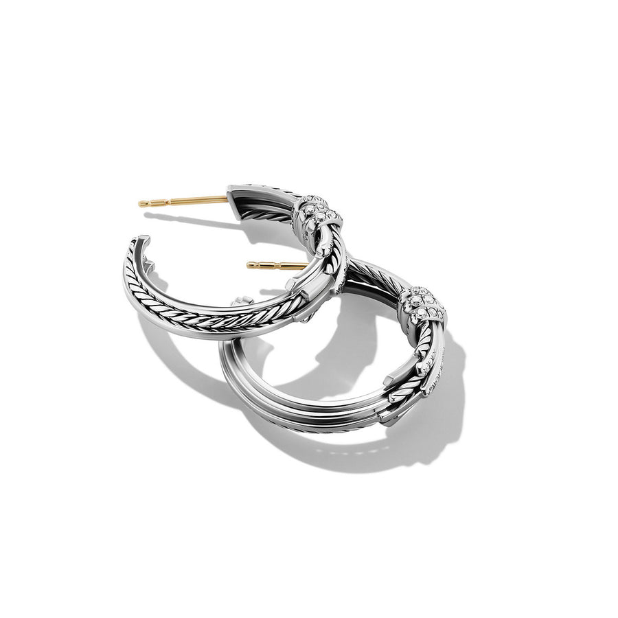 Angelika Hoop Earrings with Pave Diamonds