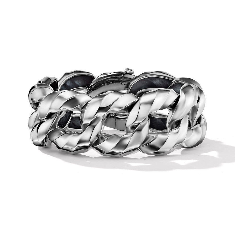 Cable Edge Curb Chain Bracelet in Recycled Sterling Silver