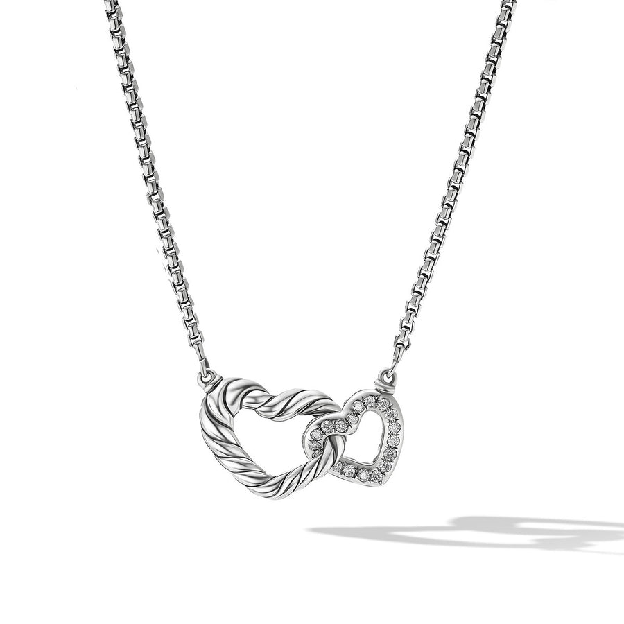 Cable Collectibles Double Heart Necklace with Diamonds