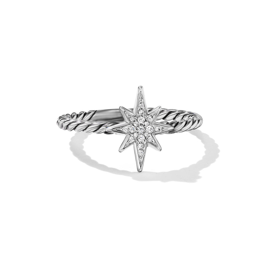 Cable Collectibles North Star Stack Ring with Pave Diamond