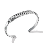 Sculpted Cable Contour Cuff Bracelet in Sterling Silver