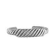 Sculpted Cable Contour Cuff Bracelet in Sterling Silver