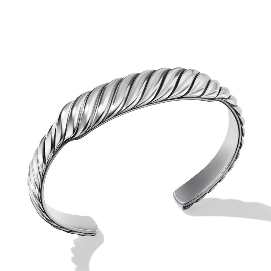 Sculpted Cable Contour Cuff Bracelet in Sterling Silver